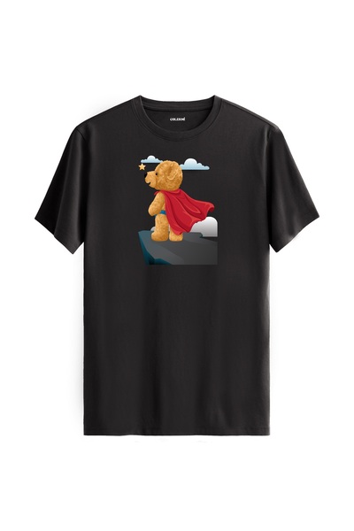 Colermi تي شيرت مطبوع عليه دمية دب سوبر هيرو للجنسين - تي شيرت قطن 100%