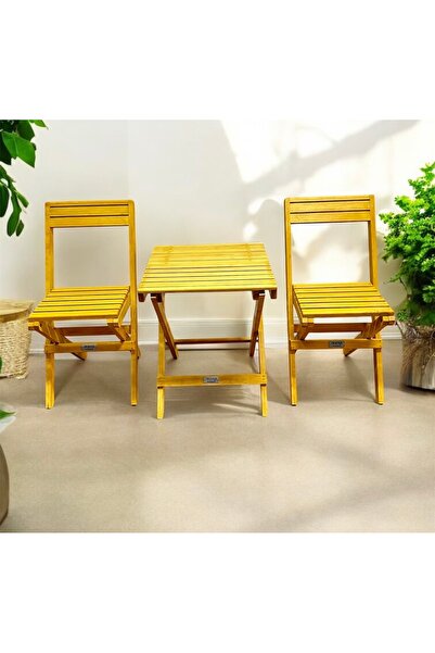 ABAD.HANDMADE Katlanır ahşap masa sandalye