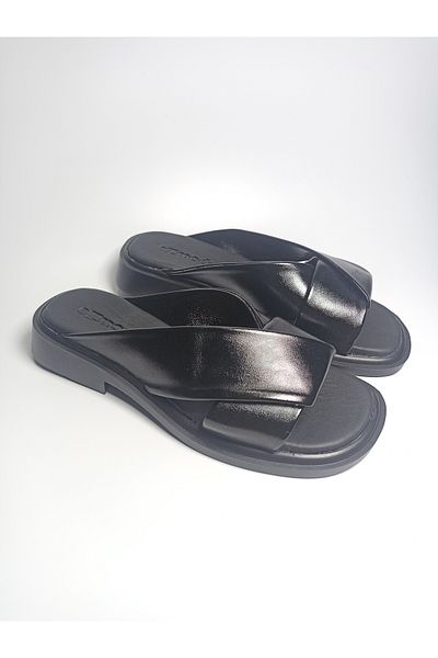 ezmoda Orthopedic Soft Insoles Black Sandals Slippers
