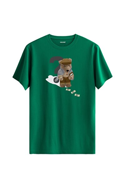 Colermi تي شيرت مطبوع عليه ديتكتيف تيدي بير - تي شيرت بتصميم تيدي بير من القط...