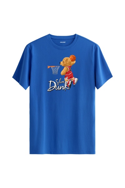 Colermi تي شيرت مطبوع عليه دمية دب كرة السلة Slam Dunk - تصميم رياضي قطن 100%