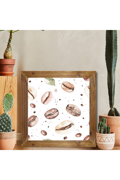 woodhomeworks Еднопарчева декоративна картина за кухня с рамка от естествено ...