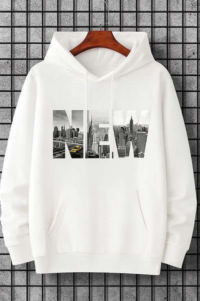 CLASSY.MODA “New Printed 3 Thread Unisex Oversize Sweatshirt with Hood”