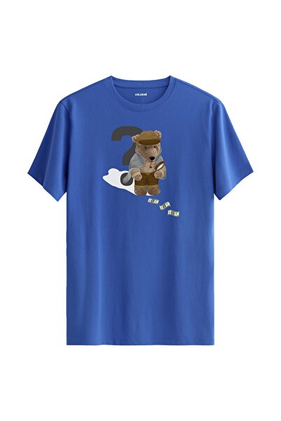 Colermi تي شيرت مطبوع عليه ديتكتيف تيدي بير - تي شيرت بتصميم تيدي بير من القط...