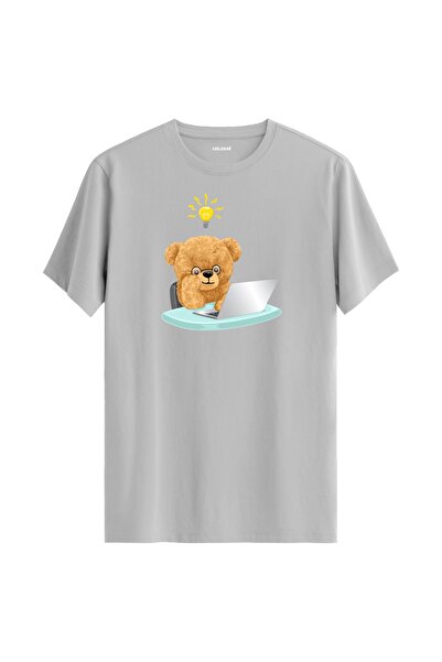 Colermi تي شيرت مطبوع عليه تيدي بير للجنسين - تي شيرت بتصميم عادي من نسيج قطن...