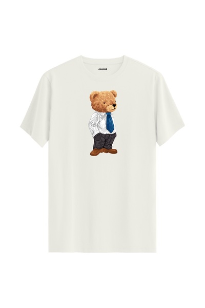 Colermi Office Style Teddy Bear Printed T-Shirt - 100% Cotton Premium Fabric Stylish Clothing Teddy Bear Design T-Shirt