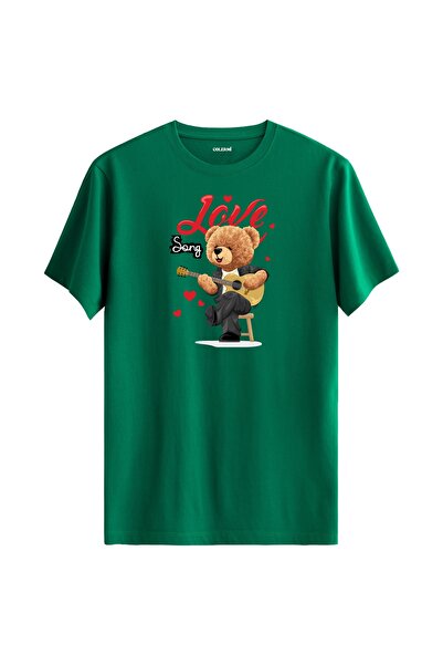 Colermi تي شيرت مطبوع عليه دمية دب تلعب الجيتار من Love Song - تي شيرت بتصميم...