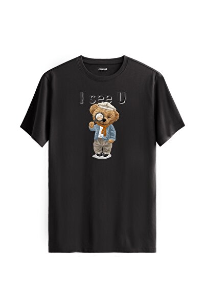 Colermi تي شيرت مطبوع عليه I See U Teddy Bear - تي شيرت بتصميم تيدي بير من نس...
