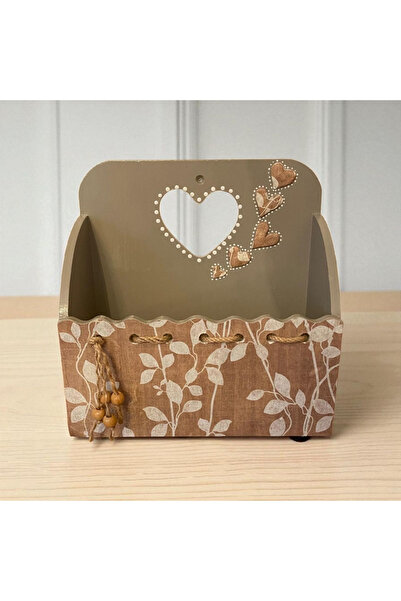 Lotus Ahsap El Boyama Posta Kutusu Duvar ve Masa Düzenleyici 25x25x12 cm