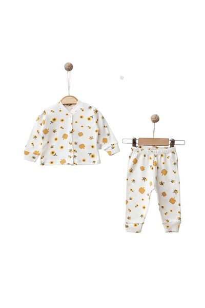 Nayinom Baby Girl Flower Pattern Buttoned Pajama Set