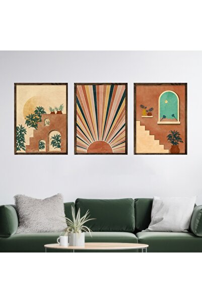 ARTCASTLE Комплект от 3 картини с дървена рамка notdesert