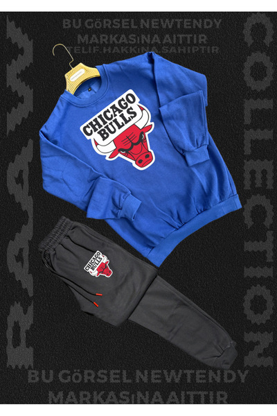 NEW TRENDY COLLECTİON Chicago Bulls guler rotund - set de 2 șorturi din bumbac pentru fani