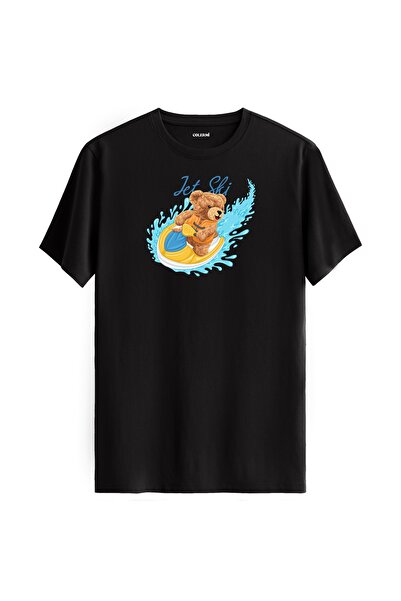 Colermi تي شيرت مطبوع عليه تيدي بير للجنسين من Jet Ski - تي شيرت بتصميم عادي ...