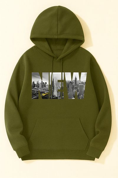 CLASSY.MODA “New Printed 3 Thread Unisex Oversize Sweatshirt with Hood”