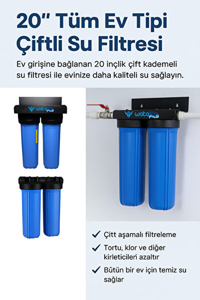 watalina 20” Endüstriyel Çiftli Su Filtresi – Maksimum Koruma ve Temizlik