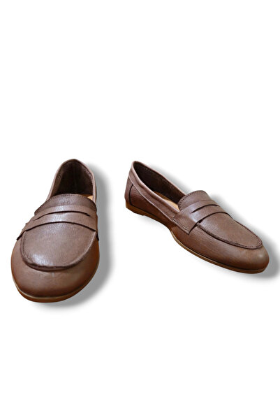 BARONES SHOES Brown Genuine Skin Leather Women's Loafer