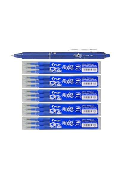 Pilot Set Frixion, rolă + 15 rezerve, 0.7mm, albastru