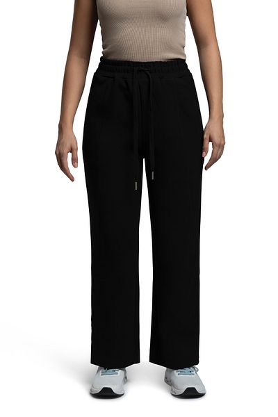 duneus Women's wide-leg cotton pants - black
