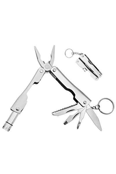 nelerbulurum PASLANMAZ ÇELİK MİNİ EL FENERİ-PENSE-ÇAKI-TESTERE -KAPAK AÇACAĞI...