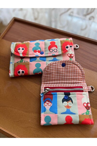 HelloPunch&Bags Kadın Bez Cüzdan Telefon Bölmeli – DESENLİ El Yapımı, Fermuar...