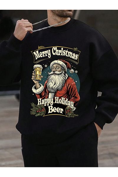 COHERENT Unisex Women/Men Christmas Custom Colorful Oversize Crew Neck Cotton Sweatshirt