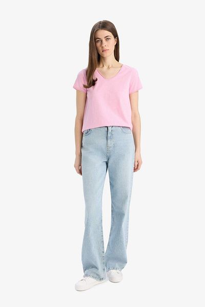 DeFacto Regular Fit V-Neck Short Sleeve T-Shirt C2058Ax24Sm