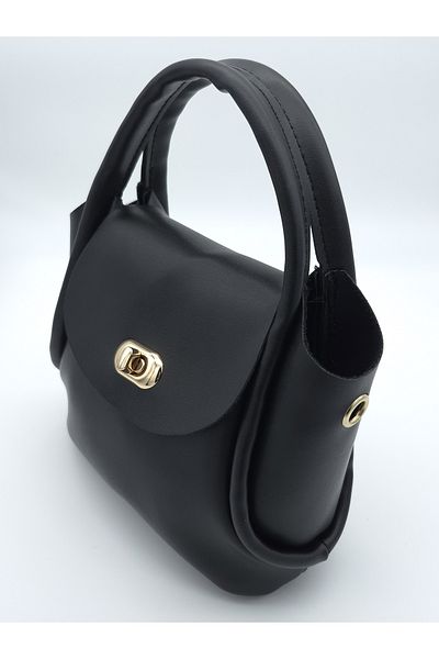Silblack Stylish Black Women's Shoulder Bag – Leather, Key Lock Detail