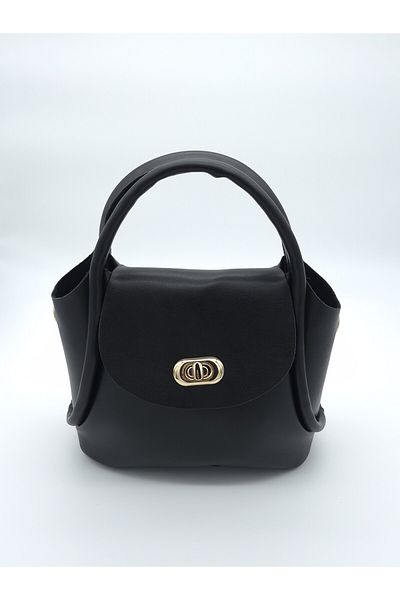 Silblack Stylish Black Women's Shoulder Bag – Leather, Key Lock Detail