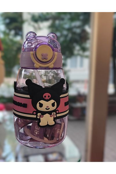 ada çanta kırtasiye Kuromi Figured Children's Water Bottle Flask 500ml Hanging Plastic Ad71037
