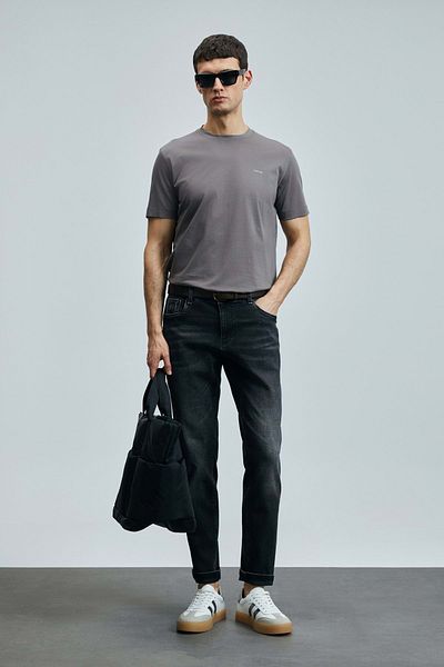 Lufian 111020262 Bran Men's Basic T-Shirt Men's T-Shirt Mink
