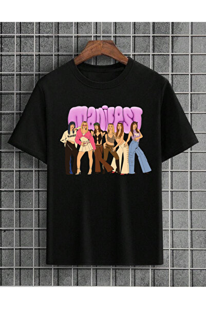 lewibafashion MANİFEST GRUP ÖZEL TASARIM TREND SİYAH T-SHİRT