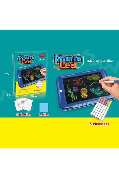 Toybox Children Education Learning Plastic Drawing Pad Luminous Light up Art Drawing Board