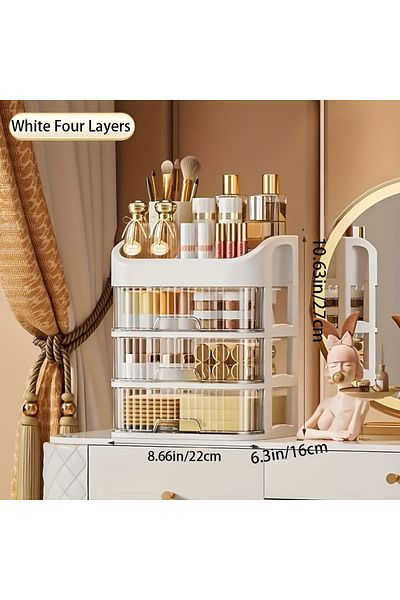 Choice Four Layers Cosmetic Storage Box Large Capacity Transparent Drawer Jewelry Makeup Storage Box Multi-