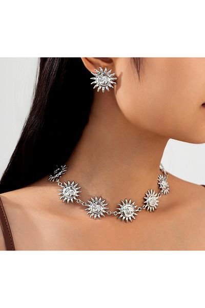 TABA BUTİK Sun detailed women's necklace