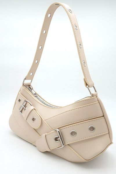 Silblack Women's Bag with Adjustable Shoulder Strap with Buckle – Stylish Buckle Detailed Model