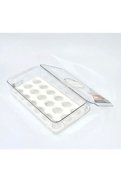 Gerenic 18 Egg Compartment Refrigerator Egg Box with Lid