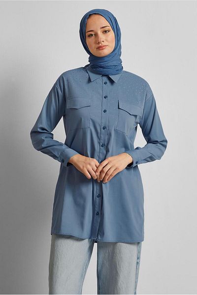 Alvina Cotton Stone Tunic 45738