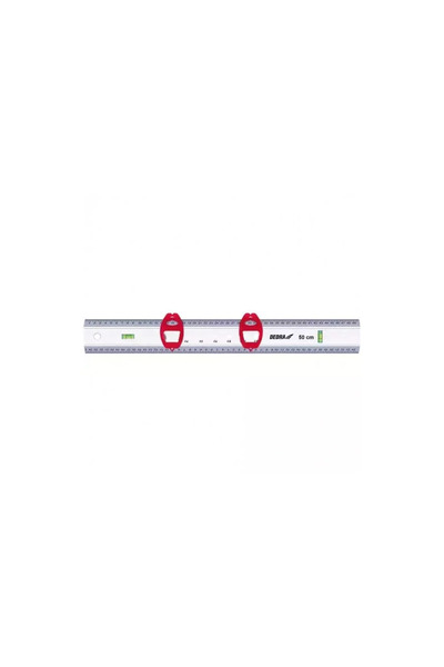 dedra Graduated Aluminum Ruler with Spirit Level (2 Bubbles) and Stopper, 500mm
