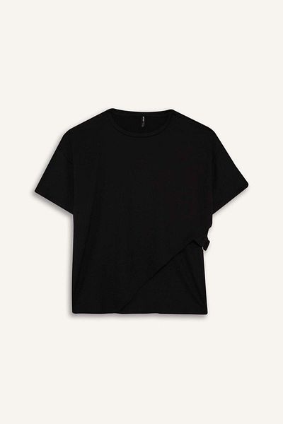 DeFacto Regular Fit Crew Neck Wrap Short Sleeve T-Shirt F6505Ax25Au