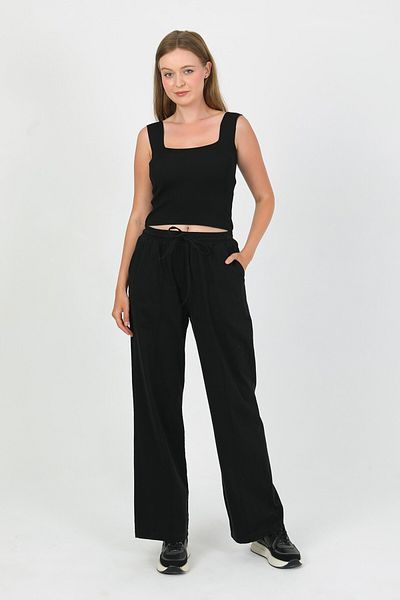 TANISA Rovira Yarn Detail Gabardine Trousers Tns-4157