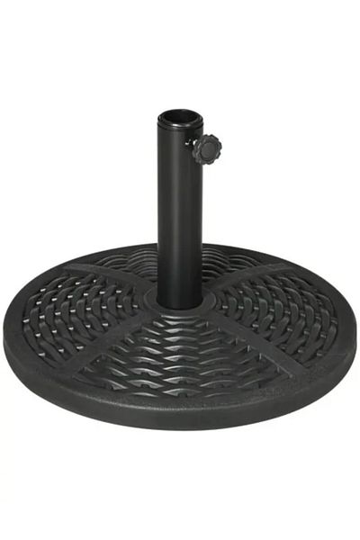 ART Umbrella Stand 38-48 mm, Round, HDPE, Rattan Imitation, Black, 45 x 33 cm
