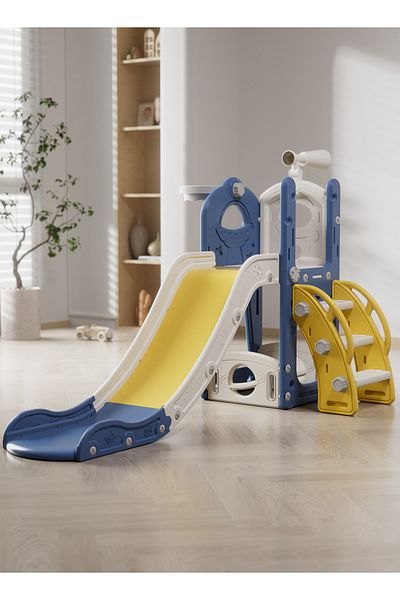 Sheinhome Kids Slide, 6 in 1 Toddler Playground with Basketball Hoop, Climbing Ladder