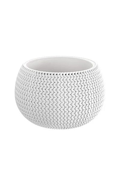 Prosperplast Decorative Flower Pot, Prosperplast, Splofy, Round, White, 23.9 x 16.1 cm