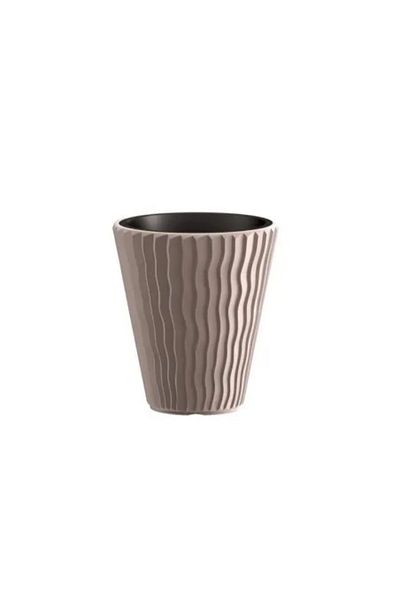 Prosperplast Decorative Flower Pot, Round, Brown, 18/37 L, 39 x 43.6 cm, Sandy