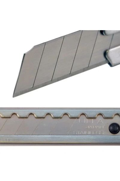 Olfa Professional Cutter OLFA, Stainless Steel, 9 mm Blade with Auto-Lock + Two Bonus Blades