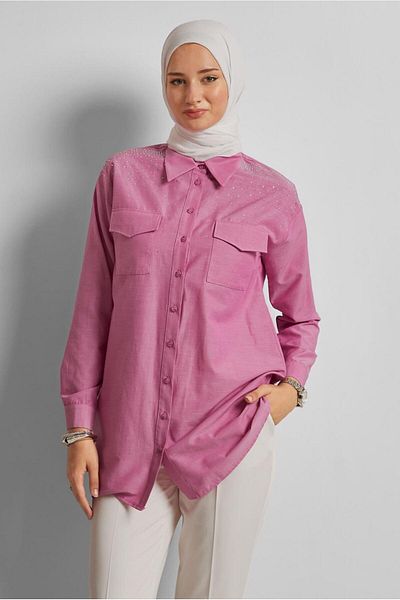 Alvina Cotton Stone Tunic 45738