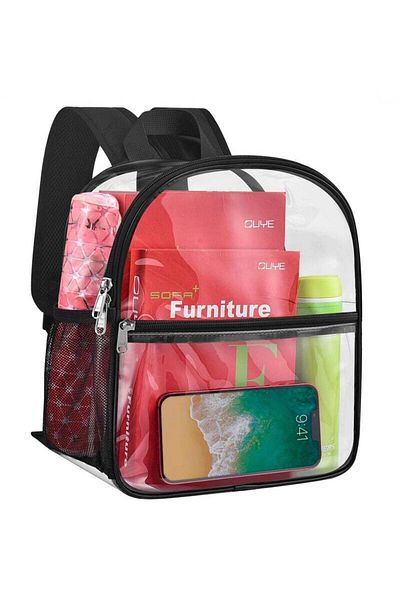 COOYA Clear Backpack,Water Resistant,Comfortable Straps,Stadium Approved,12x10.5x6 inches