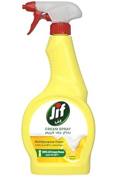 Jif Multi Purpose Cream Spray Cleaner, 100% stain and grease removal, Lemon, 100% cream power, 5