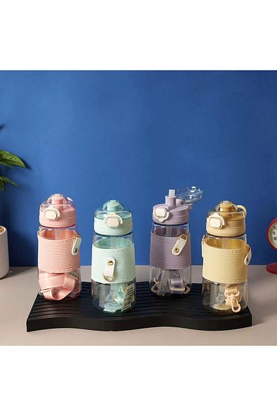 Gerenic Bottle with portable straw, ideal for summer and winter drinks, in a modern and elegant style, one piece