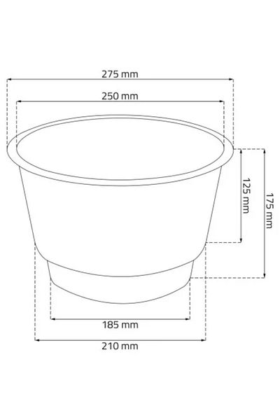 Prosperplast Decorative Flower Pot, Prosperplast, Matuba Slim, Round, Tall, 55 cm, Anthracite